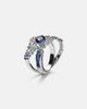 Ananya Ananya Scatter Orbit 18kt white gold ring with sapphires and diamonds - 4