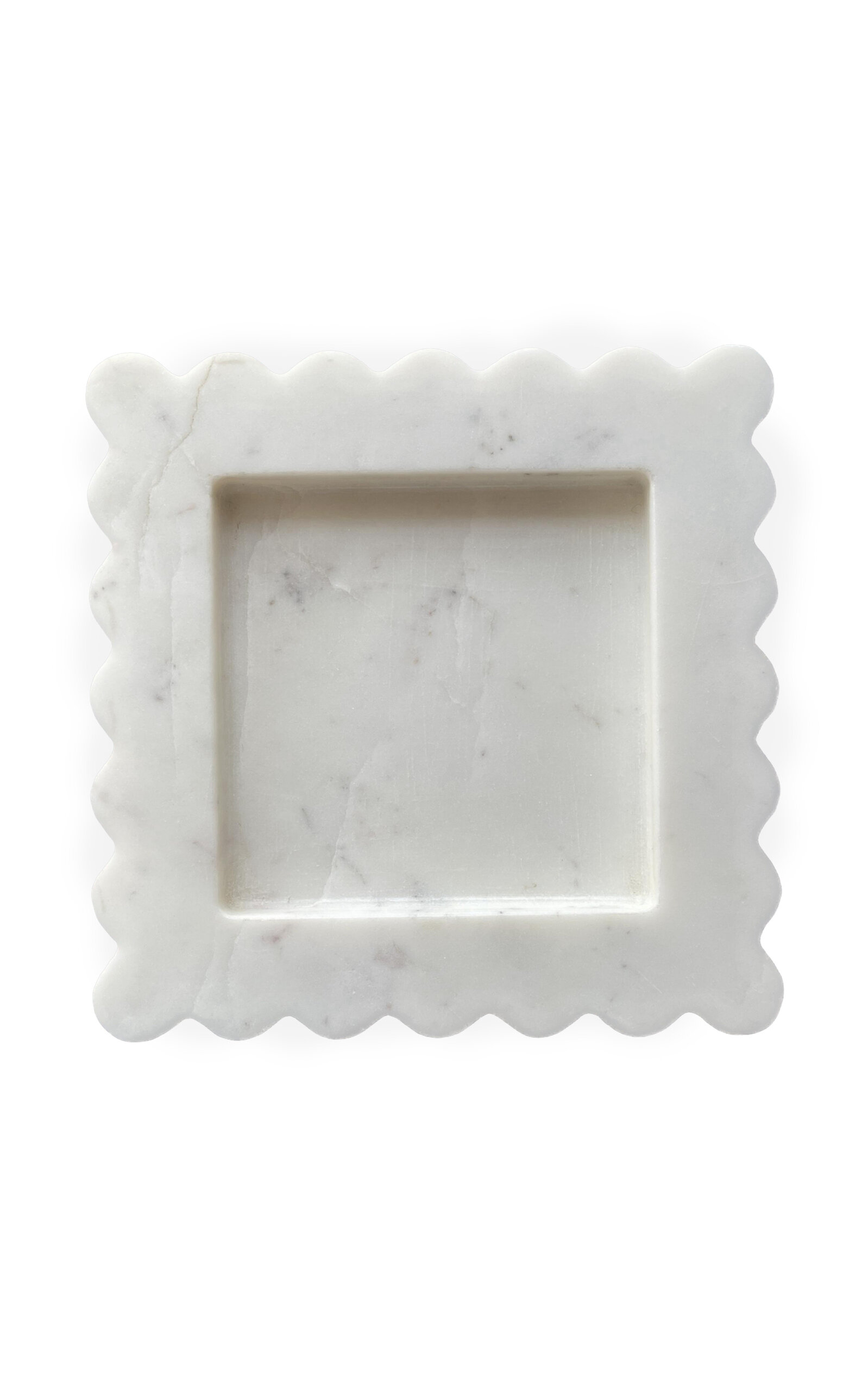 Anastasio Home Anastasio Home Box Scalloped Marble Square Tray White