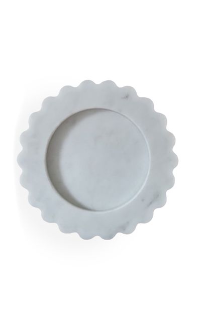 Anastasio Home Anastasio Home Sun ScallopedMarble Tray White