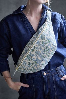 Anchal Anchal Block Print Floral Sling Crossbody Bag
