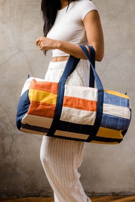 Anchal Anchal Multi-Check Weekender Duffel Bag