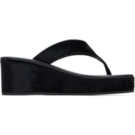 Ancient Greek Sandals Ancient Greek Sandals Black Charys Low Wedge Heeled Sandals