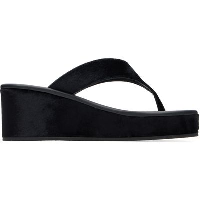 Ancient Greek Sandals Ancient Greek Sandals Black Charys Low Wedge Heeled Sandals