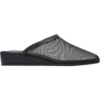 Ancient Greek Sandals Ancient Greek Sandals Black 'The Wedge' Mules
