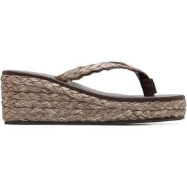 Ancient Greek Sandals Ancient Greek Sandals Brown Etheria Low Wedge Heeled Sandals
