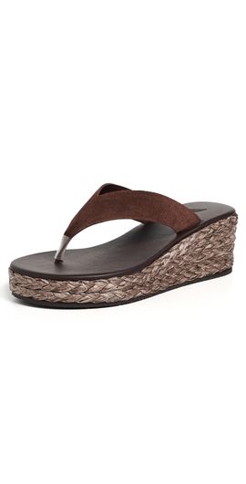 Ancient Greek Sandals Ancient Greek Sandals Charys Low Wedge Sandals Dark Brown/Brown