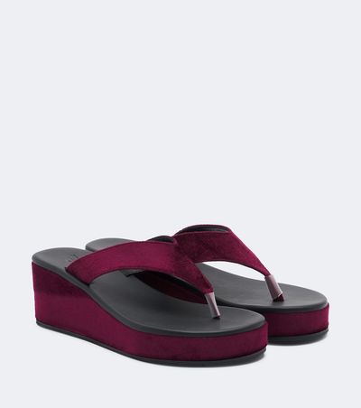Ancient Greek Sandals Ancient Greek Sandals Charys velvet platform thong sandals