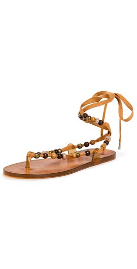 Ancient Greek Sandals Ancient Greek Sandals Esther Bead Sandals Caramel