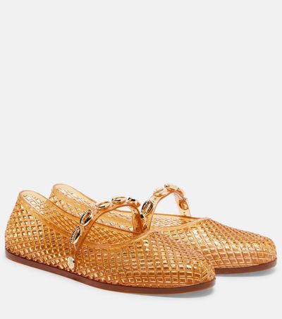 Ancient Greek Sandals Ancient Greek Sandals Iro embellished fishnet ballet flats