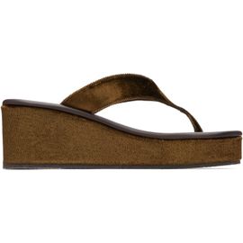 Ancient Greek Sandals Ancient Greek Sandals Khaki Charys Low Wedge Heeled Sandals