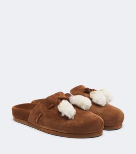 Ancient Greek Sandals Ancient Greek Sandals Lasi shearling-trimmed suede mules