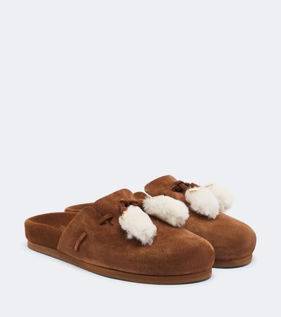 Ancient Greek Sandals Ancient Greek Sandals Lasi shearling-trimmed suede mules