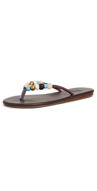 Ancient Greek Sandals Ancient Greek Sandals Saionara Bead Flip Flops Brown
