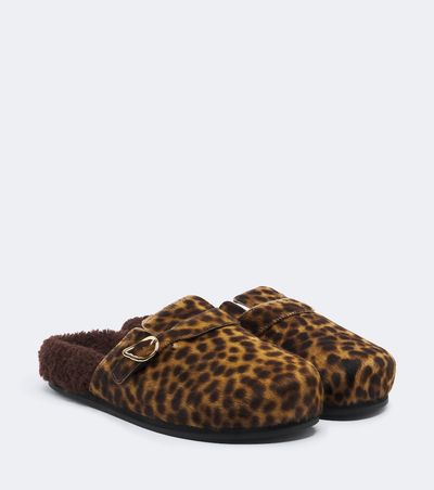 Ancient Greek Sandals Ancient Greek Sandals Vasilitsa shearling-trimmed calf hair clogs