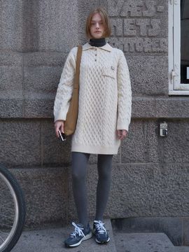 AND YOU Aarhus Cable Wool Knit Dress