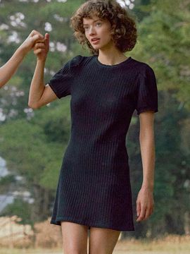 AND YOU Ayer Ribbed A Line Mini Dress