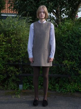 AND YOU Farum H-line Mini Dress (Brown)