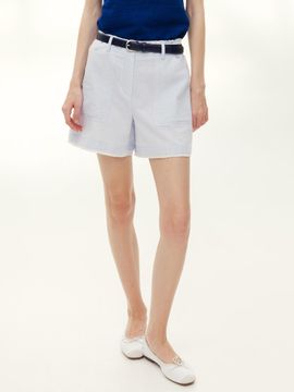 AND YOU Hollis Frill Detail Shorts [Blue stripe]
