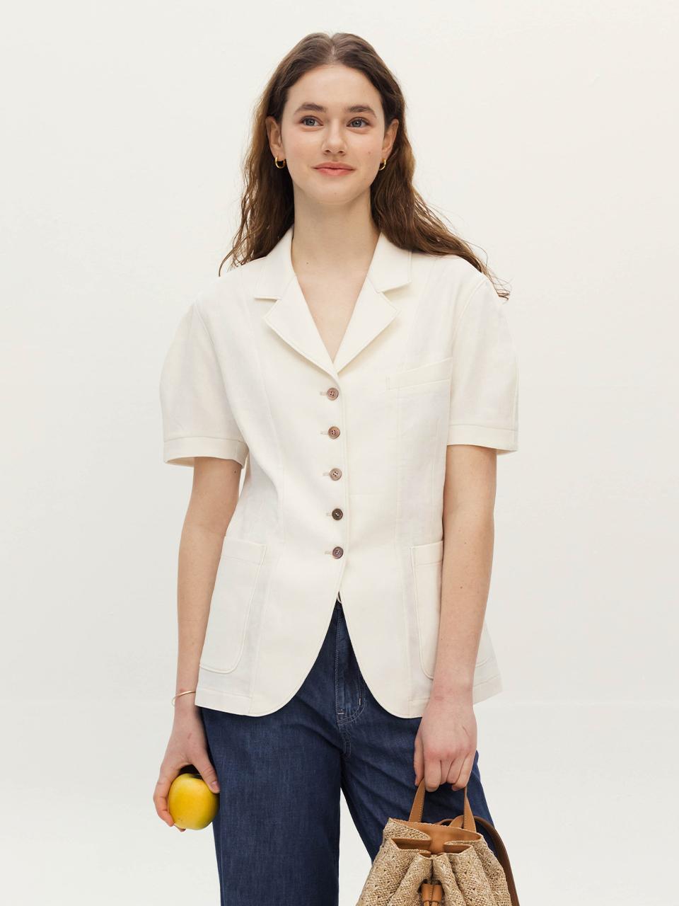AND YOU KEYWEST Half Sleeve Single Jacket [Ivory]