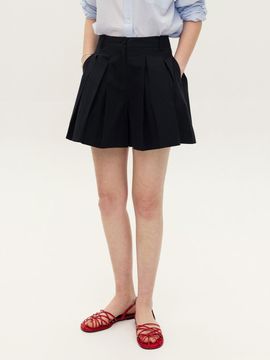 AND YOU MIAKA Pleated Culottes Pants [Black/Ivory]