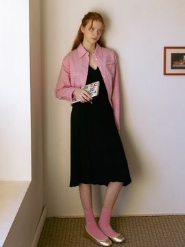 AND YOU Siena Cable V-neck Sweater Dress_Black