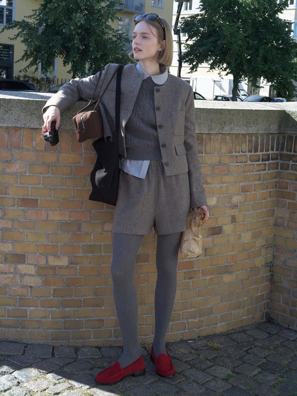 AND YOU Tarm Wool Banding Shorts (Brown)