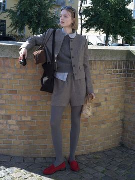 AND YOU Tarm Wool Banding Shorts (Brown)