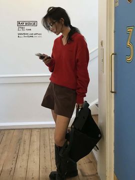 AND YOU Zealand Basic Corduroy Shorts (Green/Brown)