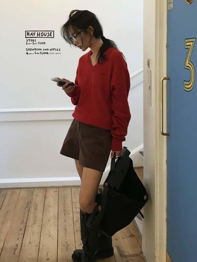 AND YOU Zealand Basic Corduroy Shorts (Green/Brown)