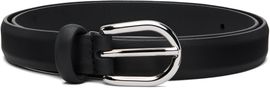 Anderson's Anderson's Black Skinny Nappy Calf Leather Buckle Belt