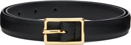 Anderson's Anderson's Black Skinny Saffiano Calf Leather Belt