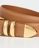 Anderson's Anderson's Narrow Calf Leather Double Fastener Belt Medium Tan - 5