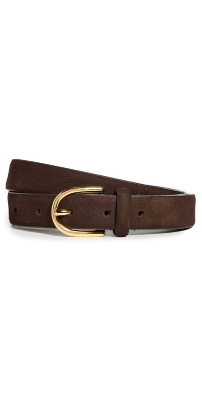 Anderson's Anderson's Narrow Nubuck Semi-Formal Belt Dark Brown