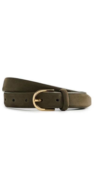 Anderson's Anderson's Slim Nubuck Leather Belt Green