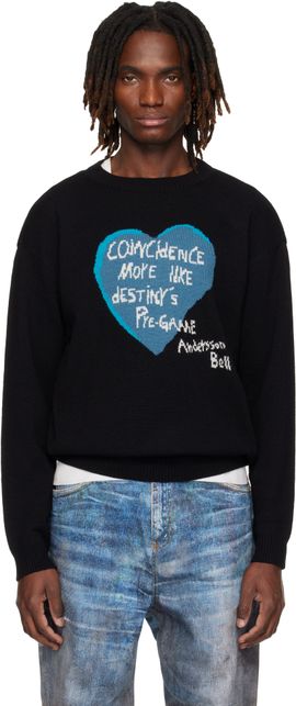 Andersson Bell Andersson Bell Black Heart Message Crew-Neck Sweater