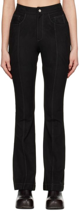 Andersson Bell Andersson Bell Black Paneled Faux-Leather Trousers