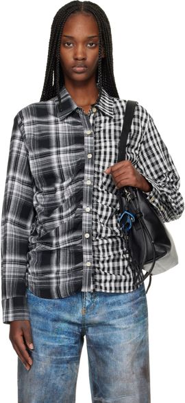 Andersson Bell Andersson Bell Black Shirred Check Shirt