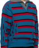Andersson Bell Andersson Bell Blue & Red Stripe Jacquard Half Zip Sweater - 2