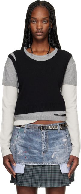 Andersson Bell Andersson Bell Gray & Black Tres Over Layered Sweater