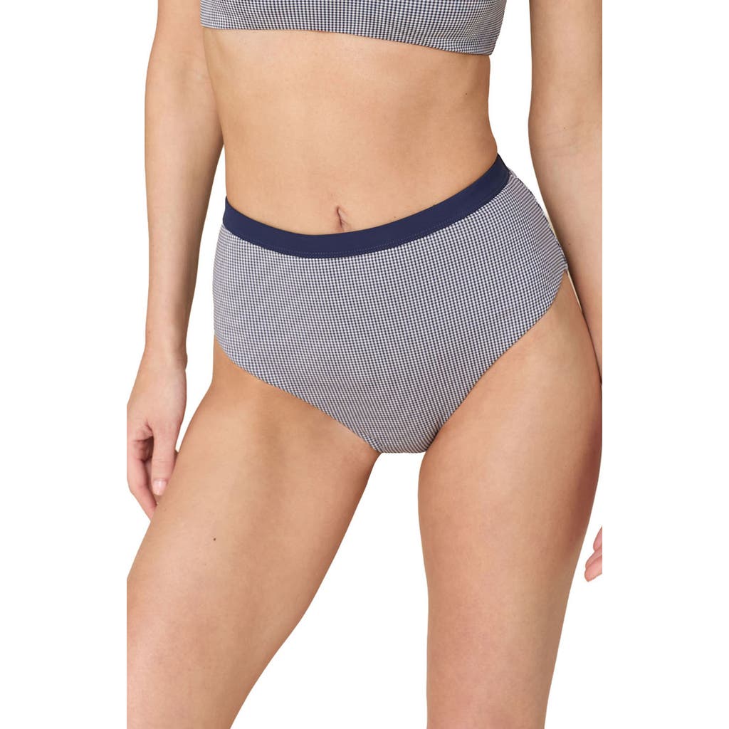 Andie Andie The Davenport Gingham High Waist Bikini Bottoms