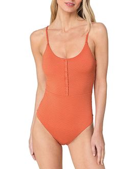Andie Andie Women's Snap Scoop Neck One Piece Swimsuit