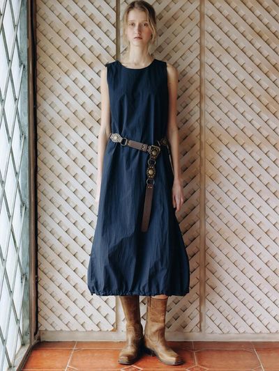ANDNEEDS Balloon String Dress (Navy)