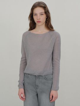 ANDNEEDS Boat neck sheer knitwear (blue gray)