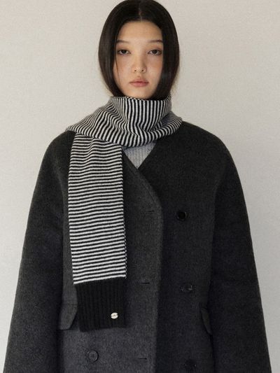 ANDNEEDS Cashmere Knit Scarf_Black