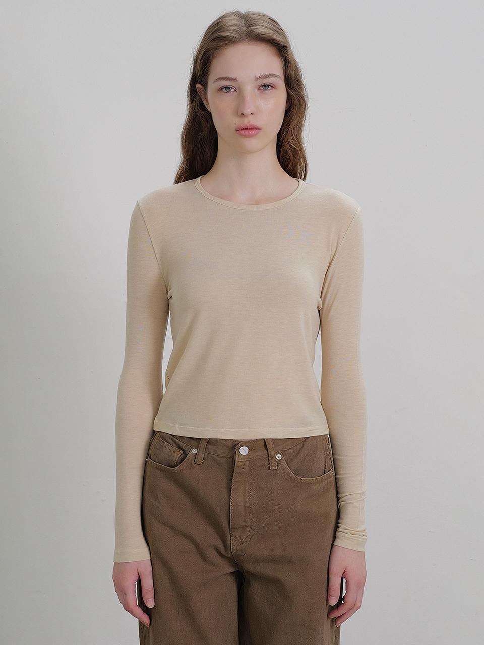 ANDNEEDS Essential tencel tee (beige)