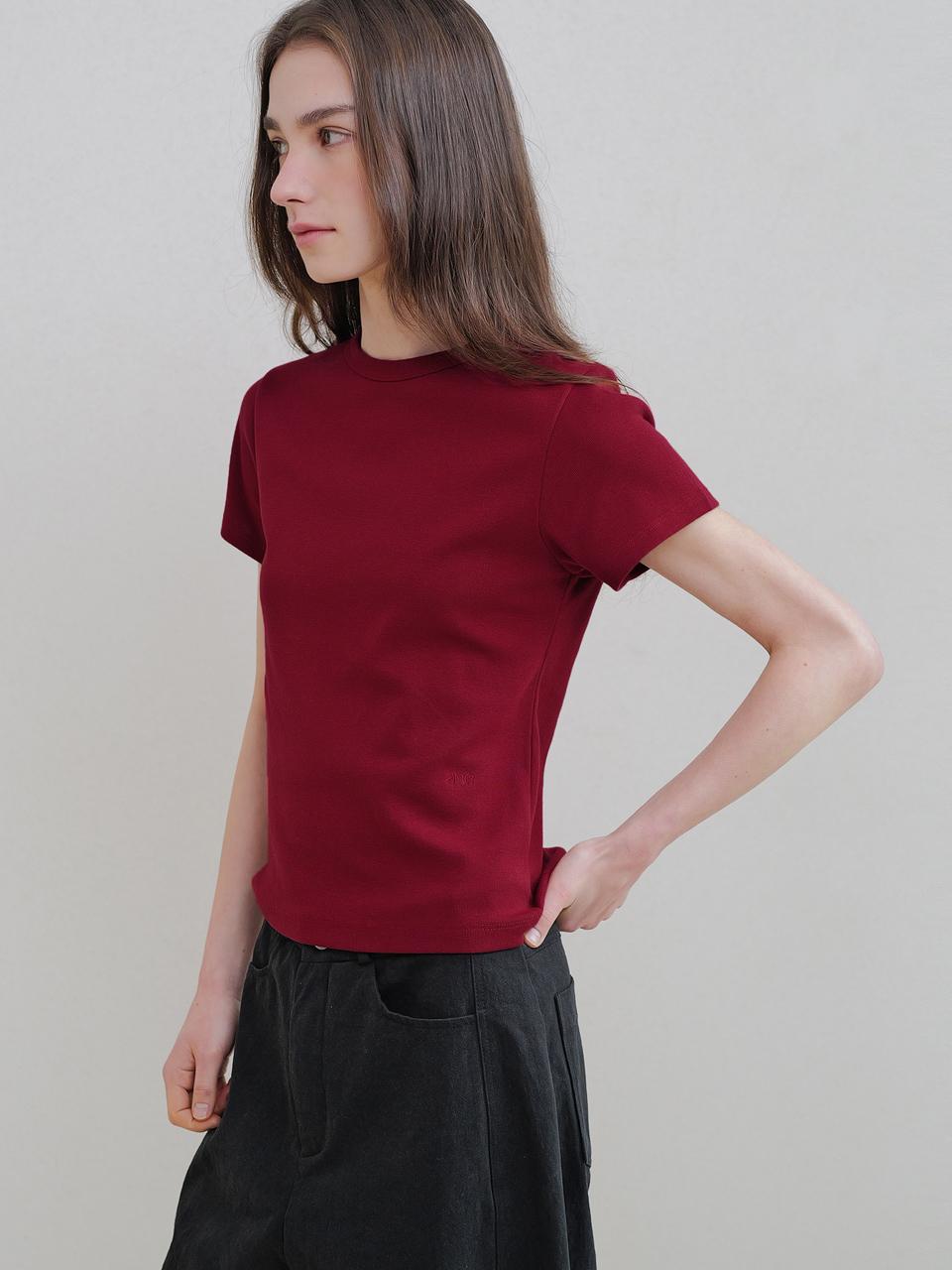 ANDNEEDS Fitted Short Sleeve T-shirt [RED]