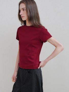 ANDNEEDS Fitted Short Sleeve T-shirt [RED]