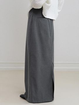 ANDNEEDS Flowing Elastic Waist Maxi Skirt [Charcoal]