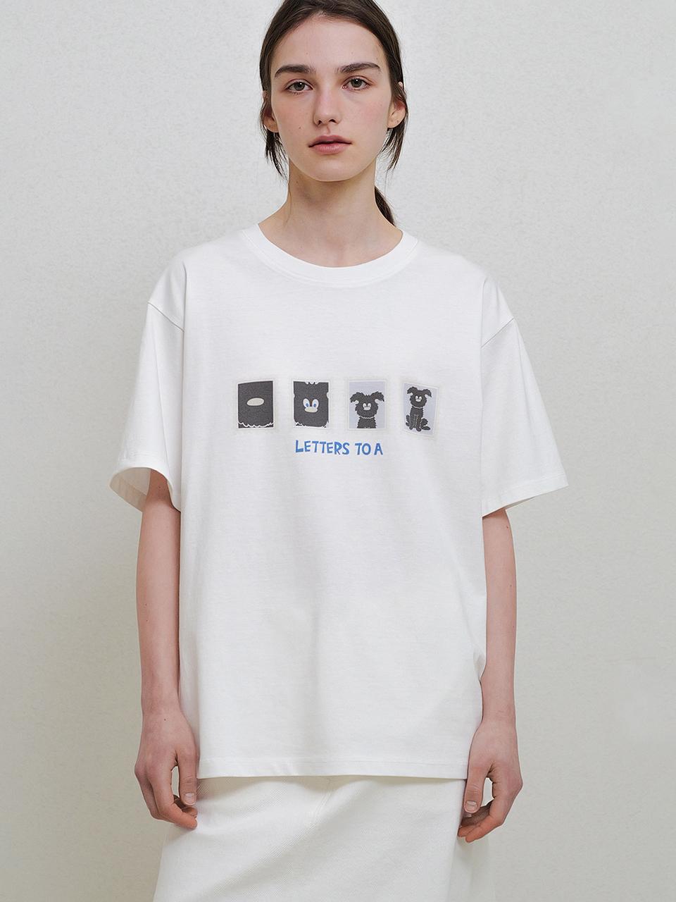 ANDNEEDS Half Sleeve Semi-Overfit Cotton T-shirt [Beige]