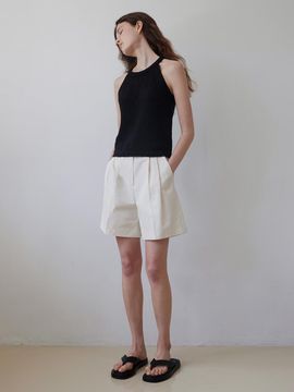 ANDNEEDS Halter linen sleeveless (black)